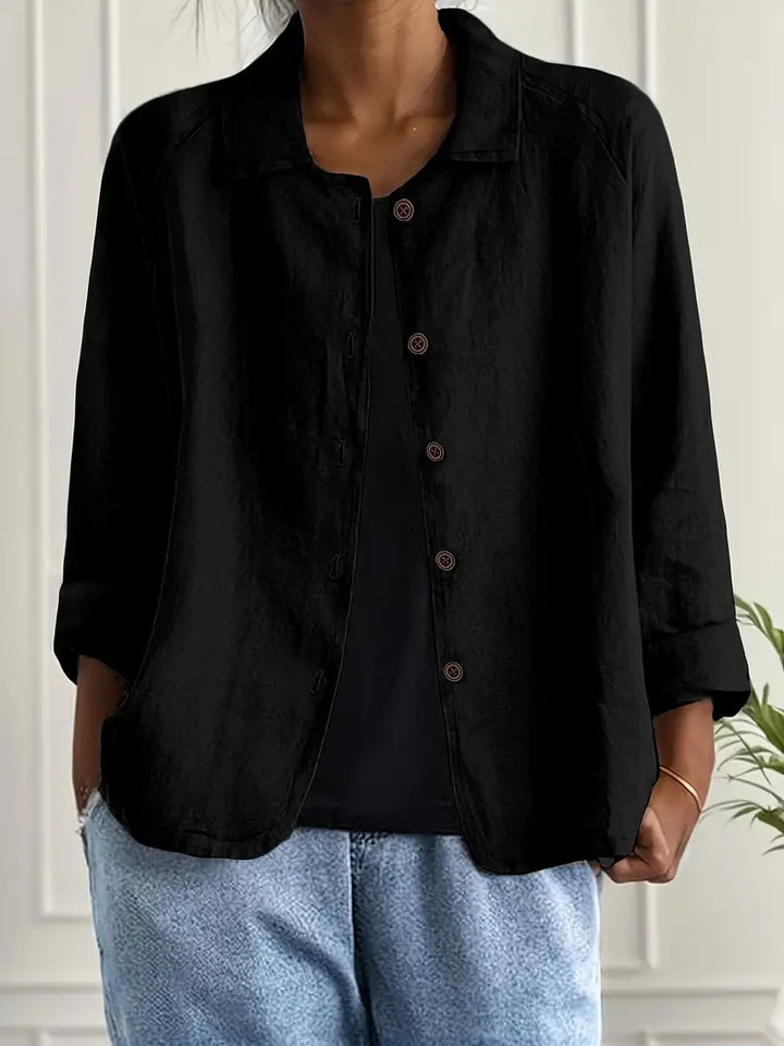 Beatrix | Women's Button-Front Casual Lightweight Jacket - Light Blue