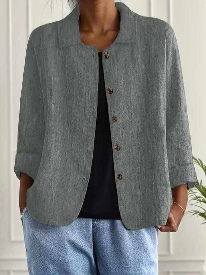 Beatrix | Women's Button-Front Casual Lightweight Jacket - Light Blue