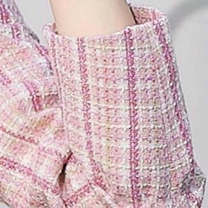 Juno | Women's Single-Button Check Blazer - Pink