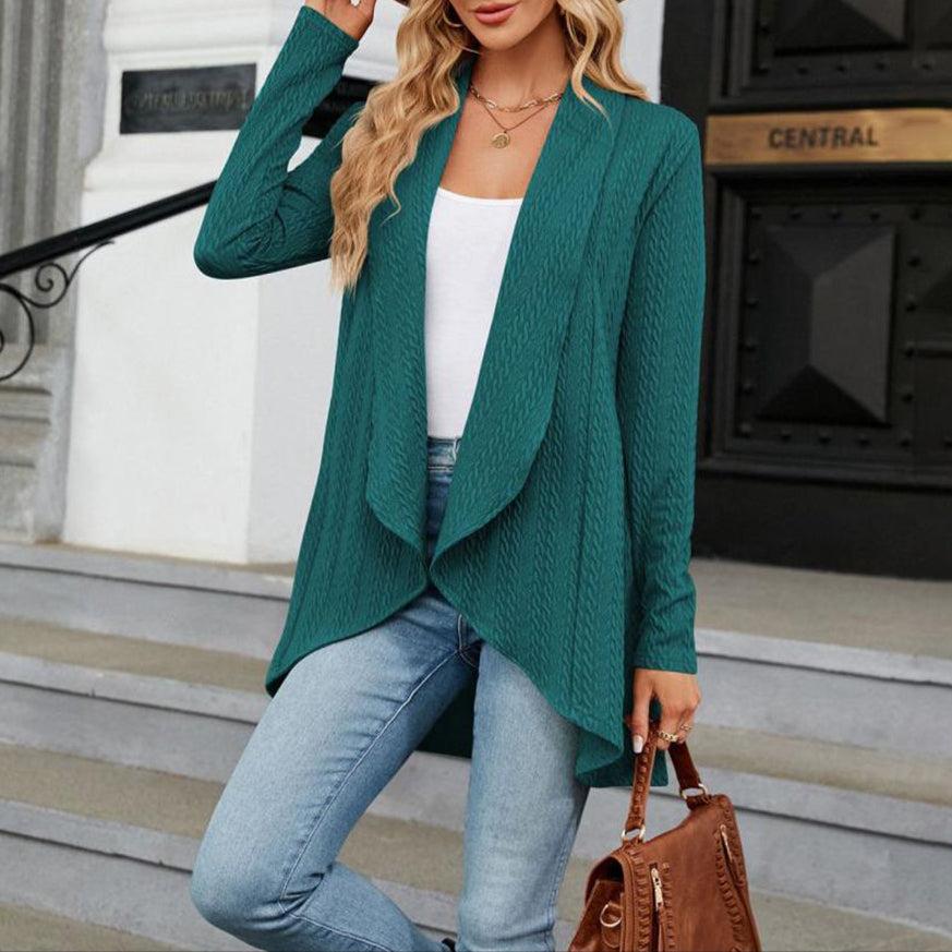 Sable | Women's Open-Front Longline Cardigan - Green
