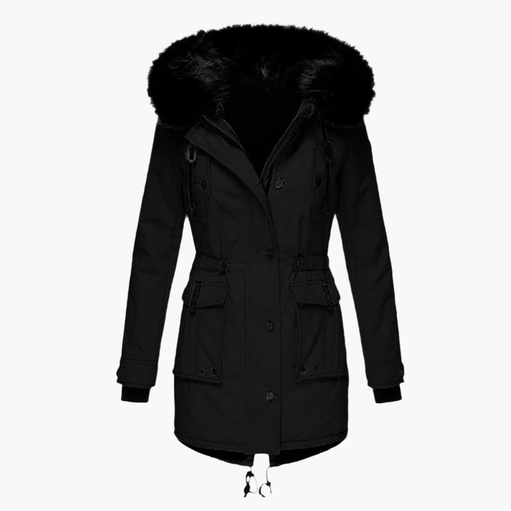 Edie | Women's Thick Hooded Cold-Weather Parka - Mustard