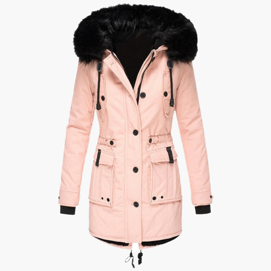 Edie | Women's Thick Hooded Cold-Weather Parka - Mustard