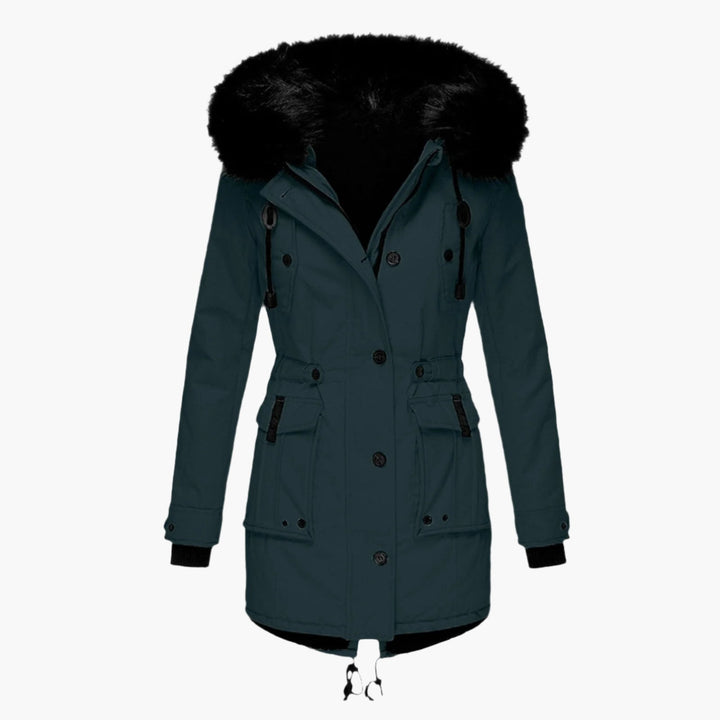 Edie | Women's Thick Hooded Cold-Weather Parka - Mustard