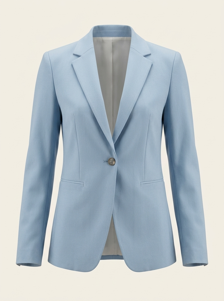 Enid | Women's Single-Button Office Blazer - Light Blue — clean