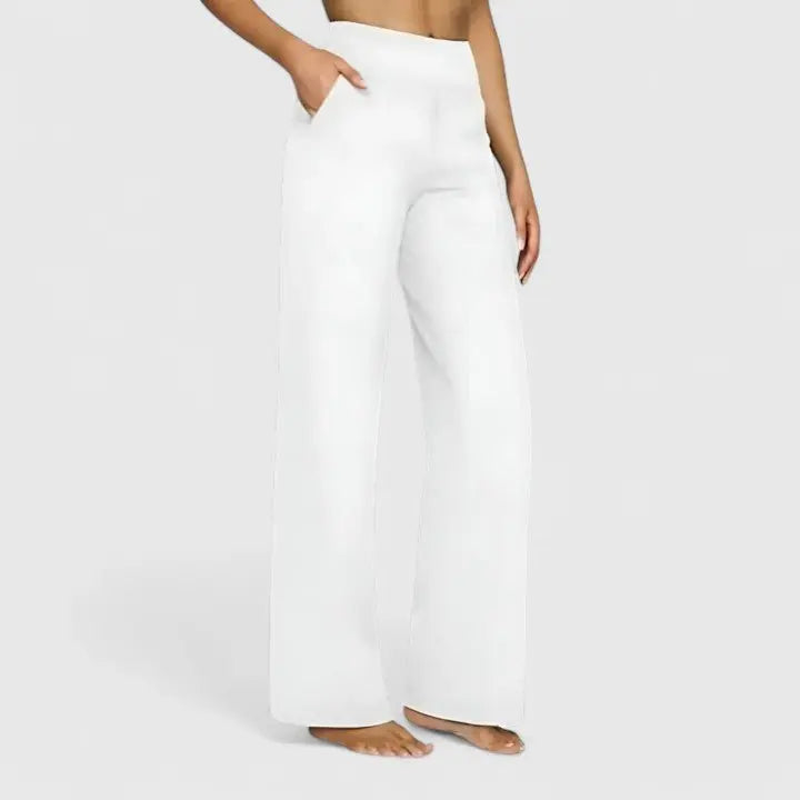 Marlow | Women's High-Waist Straight Wide-Leg Trousers - Black
